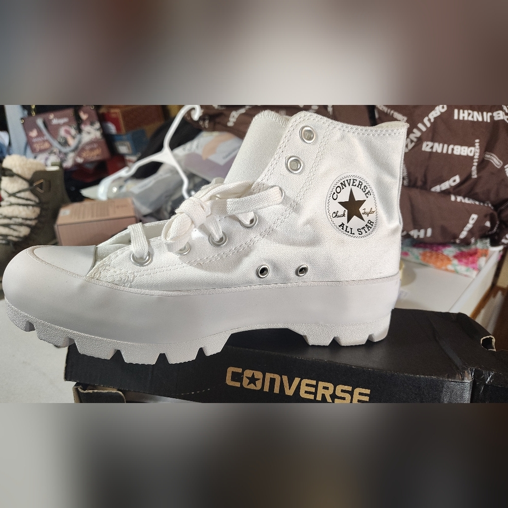 Converse White Platform High-Tops